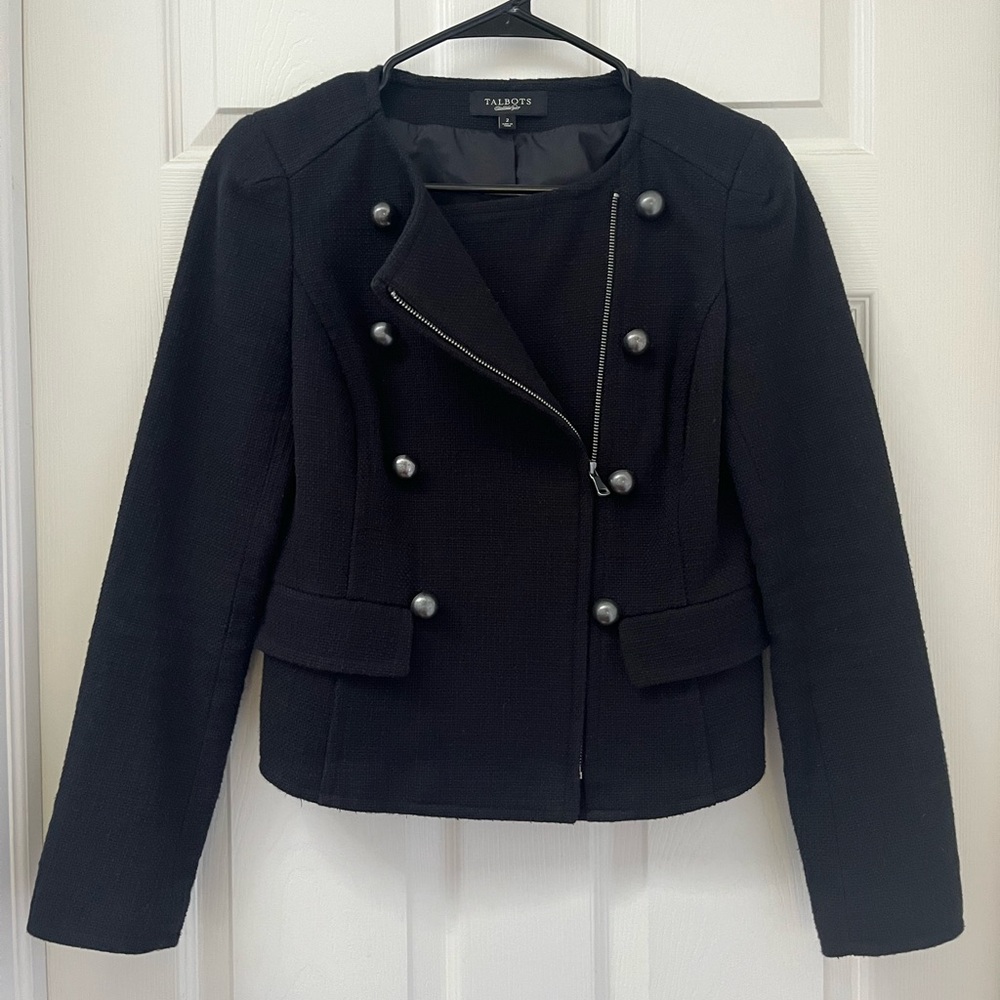 Black Tweed Moto Jacket